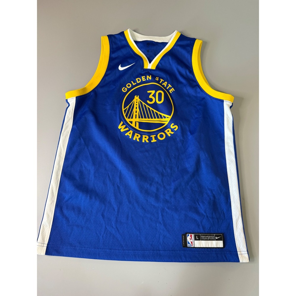 Nike Stephen Curry Golden State Warriors NBA Swingman Jersey Blue Youth Large 30